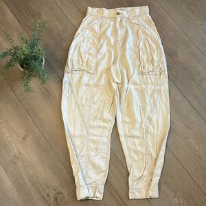 Urban Outfitters Cream Tapered Cargo Pants